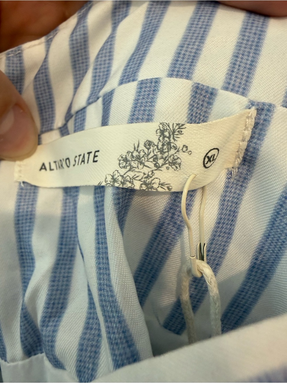 Altar'd State Blue and White Vertical Stripe Maxi Dress - Picture 5 of 9